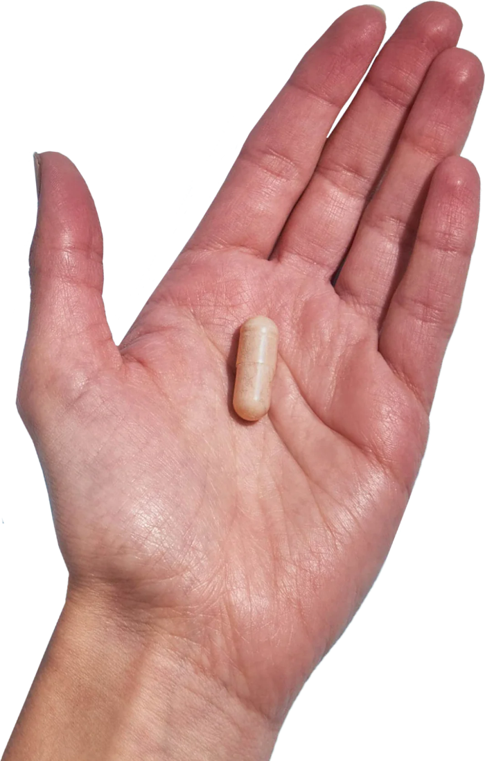 image of hand holding 1 Performance Lab® CA Iodine capsule